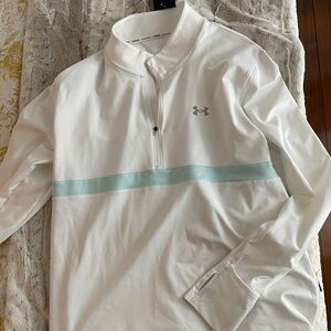 Under Armour White and Light Blue Pullover